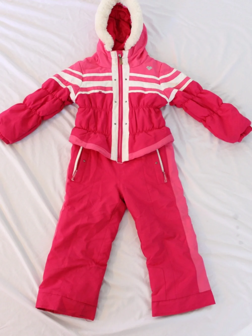 Obermeyer Girls Snowsuit Size 5 Pink Ski Suit I-Grow